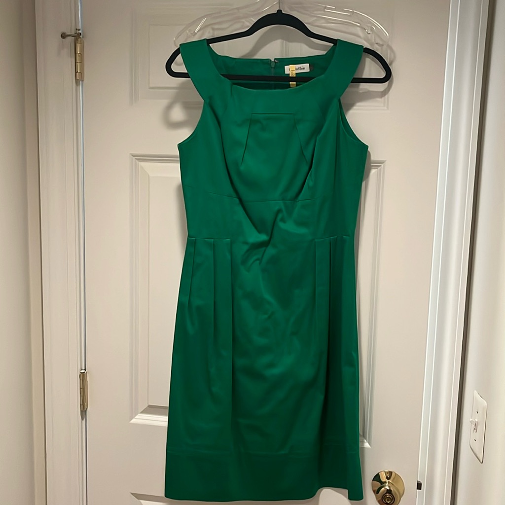 Kelly Green Calvin Klein Sleeveless Dress Si 4